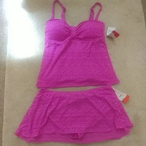 NWT Catalina 2 pc Tankini Lace Swimsuit size 1X